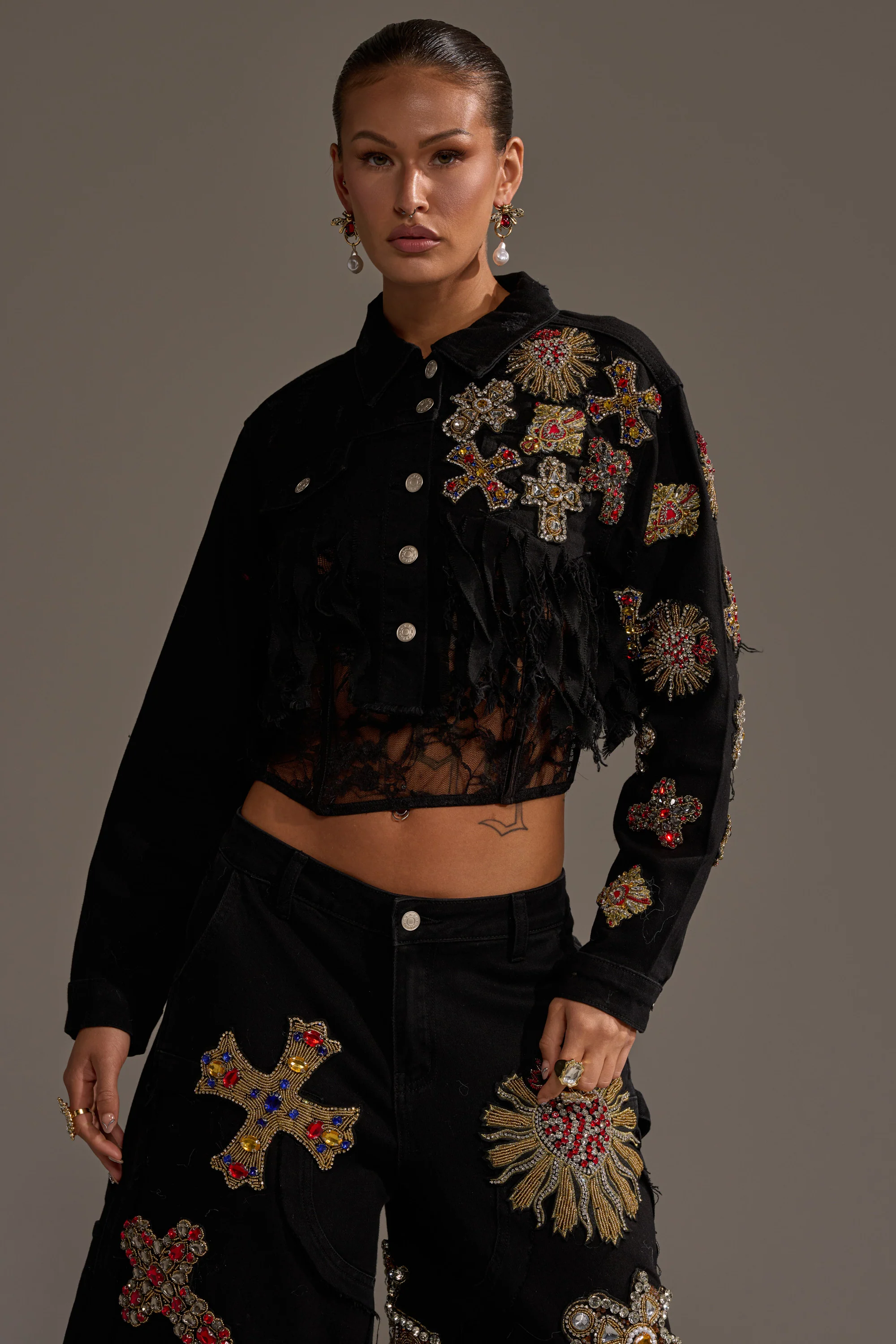 MAIN SQUEEZE CROPPED DENIM JACKET - Image 3