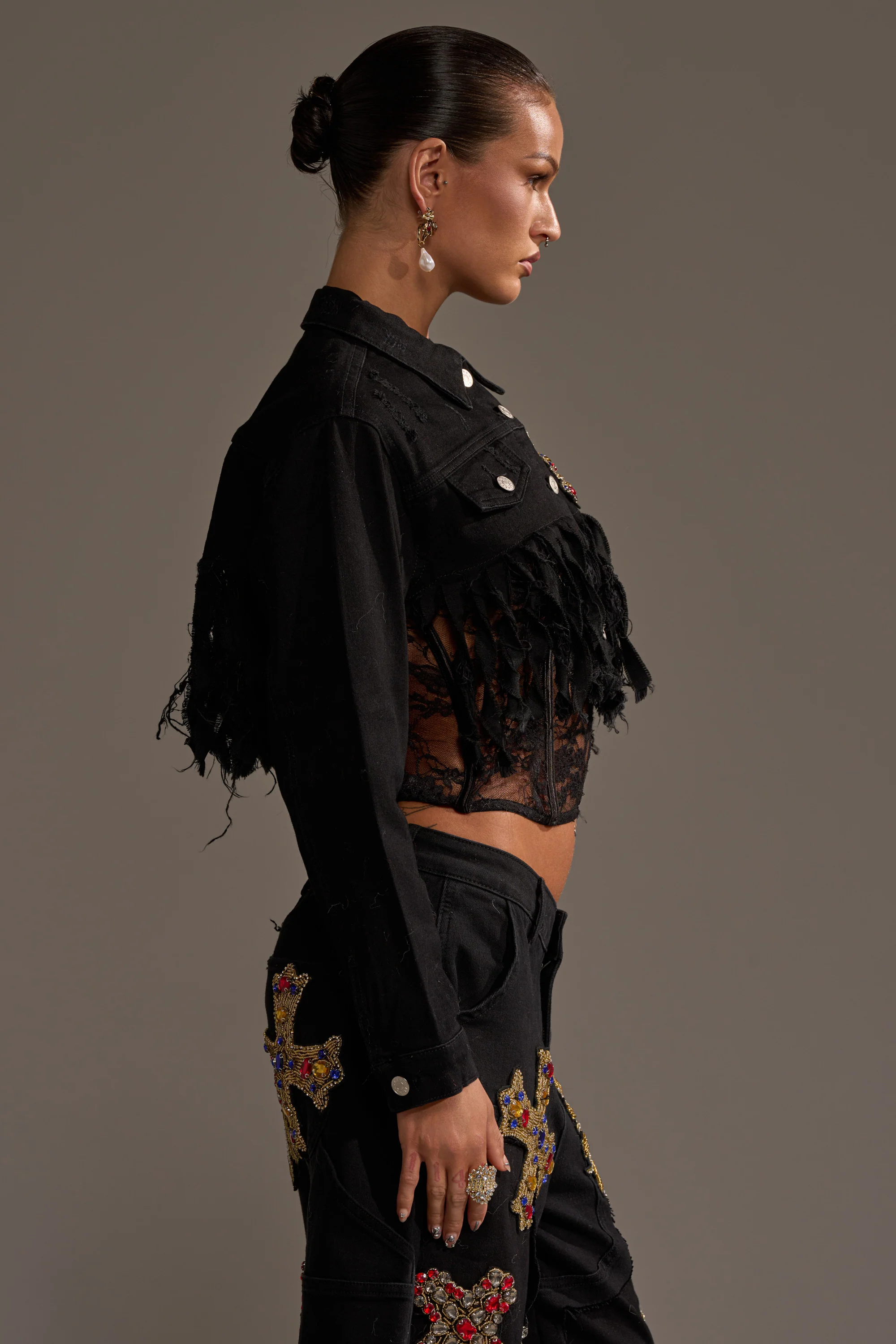 MAIN SQUEEZE CROPPED DENIM JACKET - Image 4