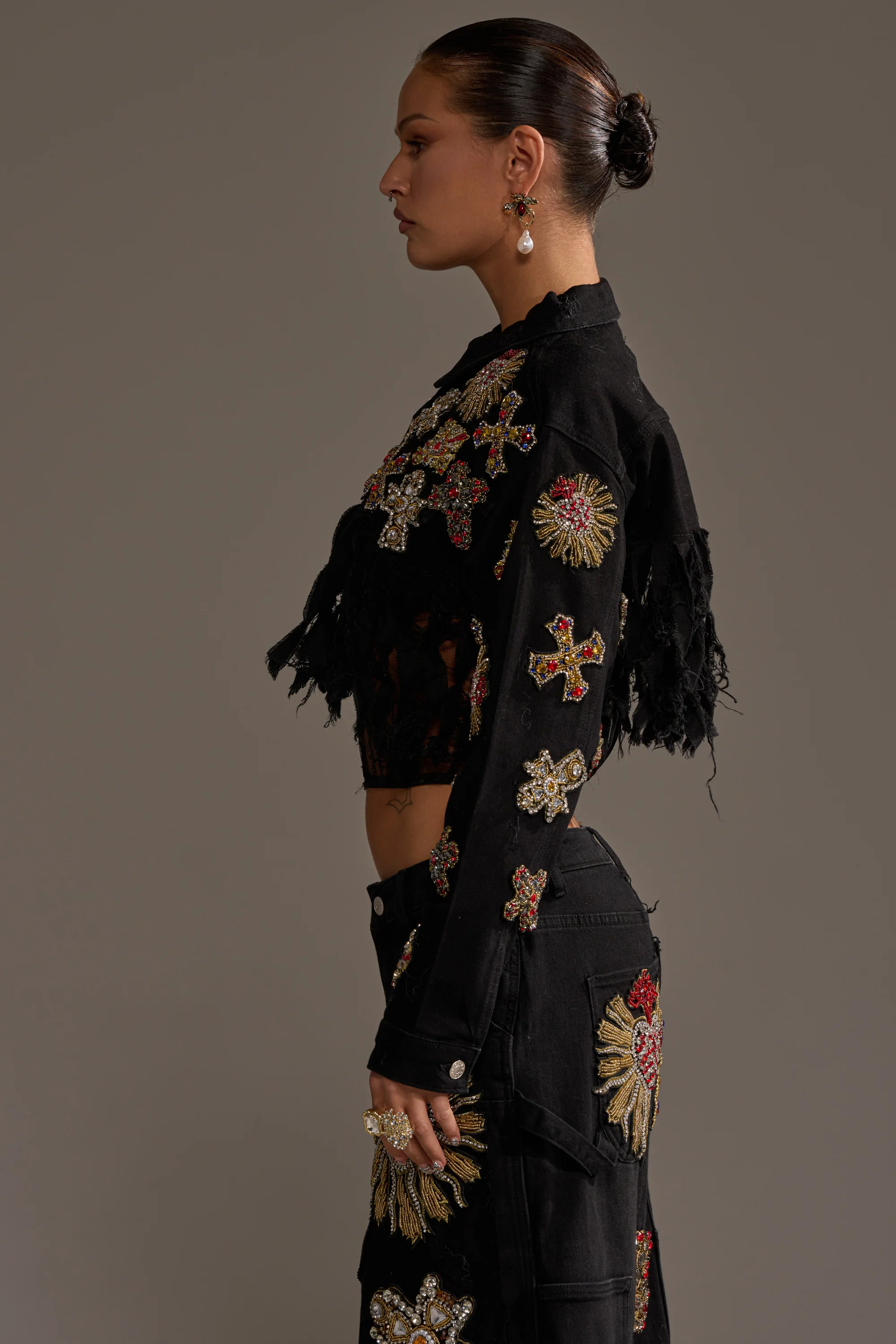 MAIN SQUEEZE CROPPED DENIM JACKET - Image 5