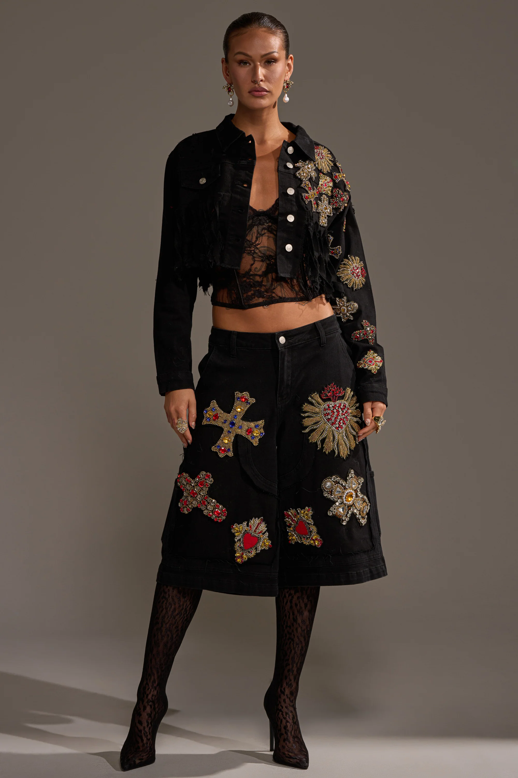 MAIN SQUEEZE CROPPED DENIM JACKET - Image 7