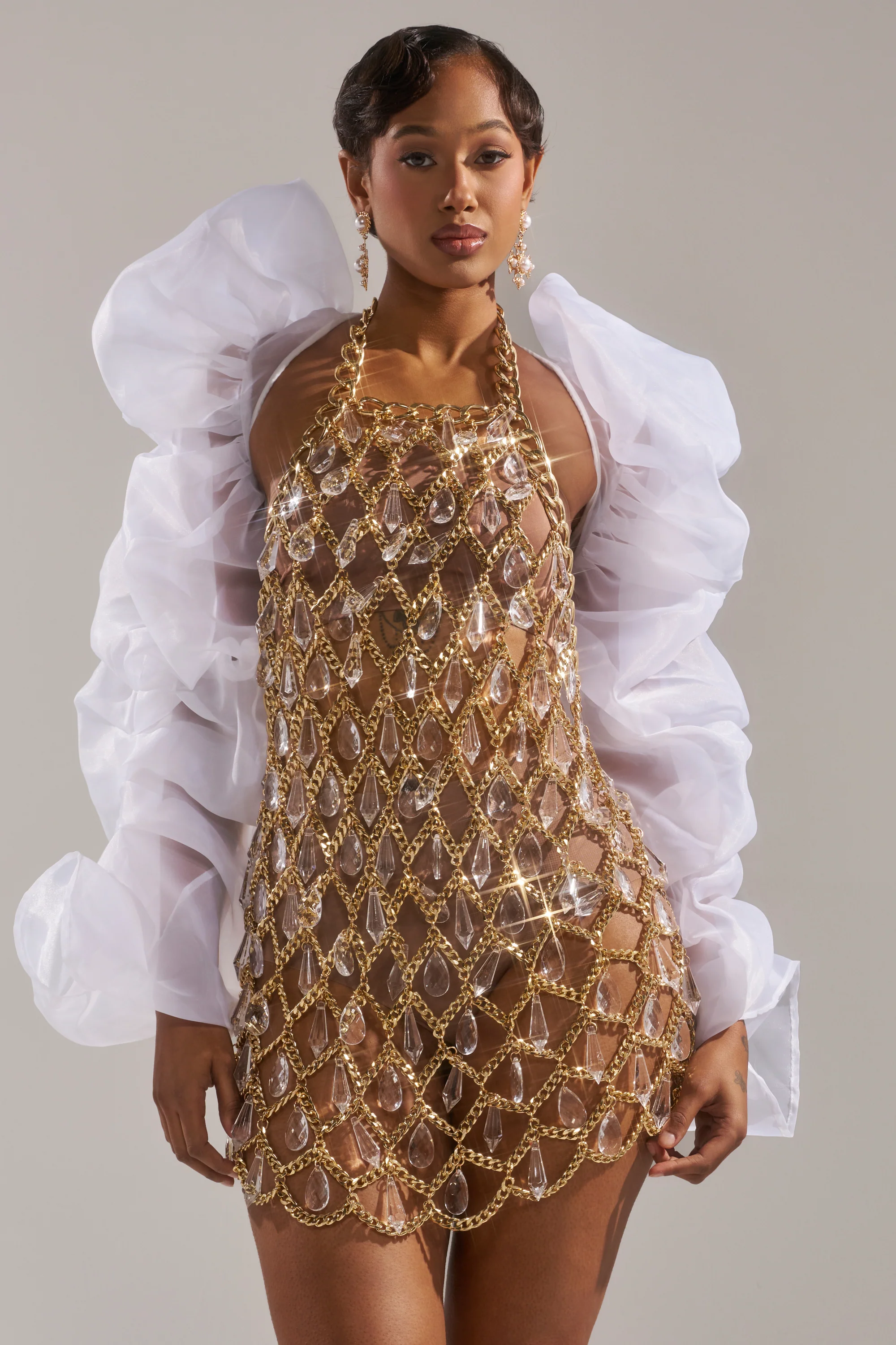 MAIN SQUEEZE ORGANZA SHRUG - Image 3
