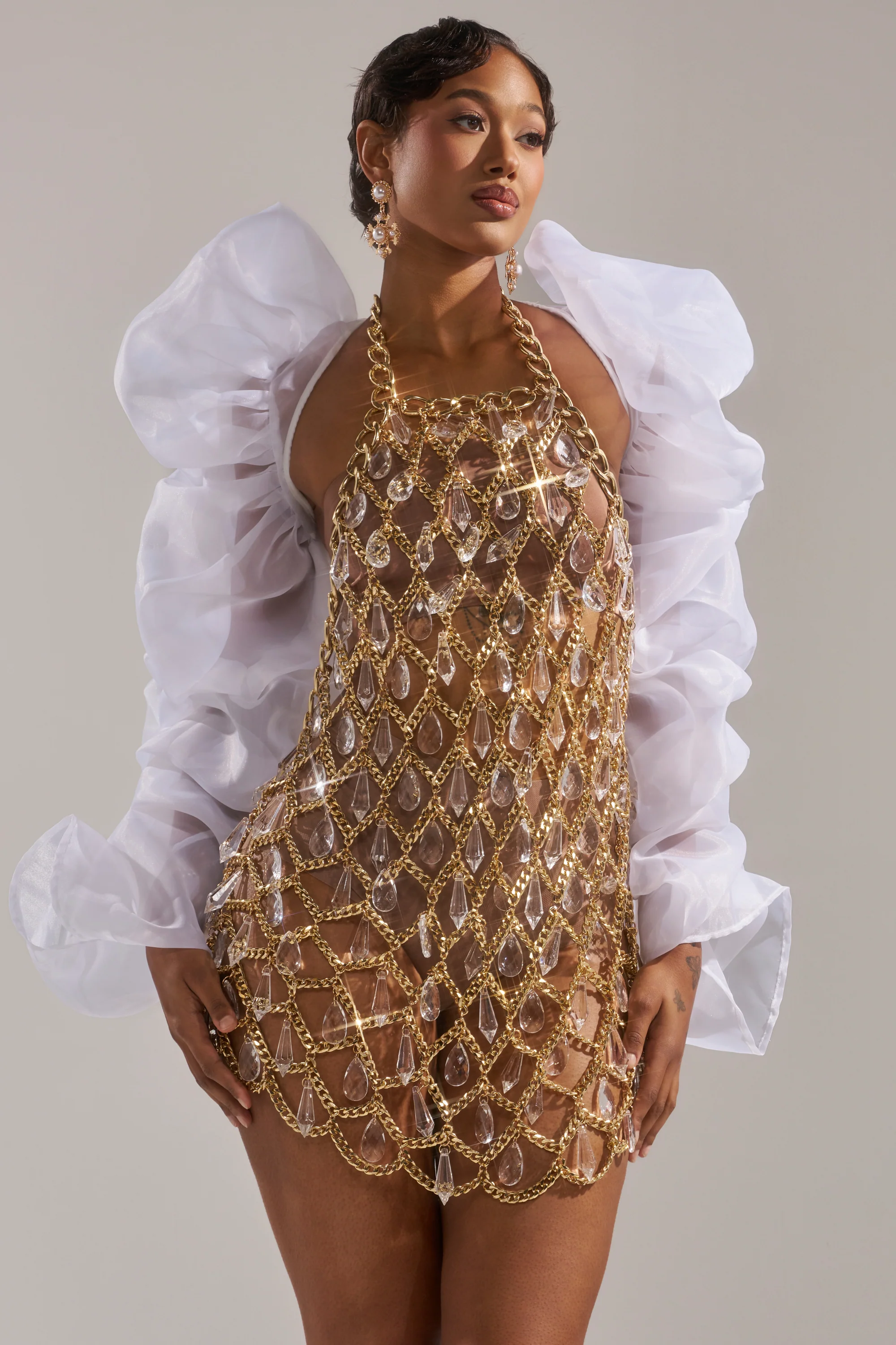 MAIN SQUEEZE ORGANZA SHRUG - Image 4
