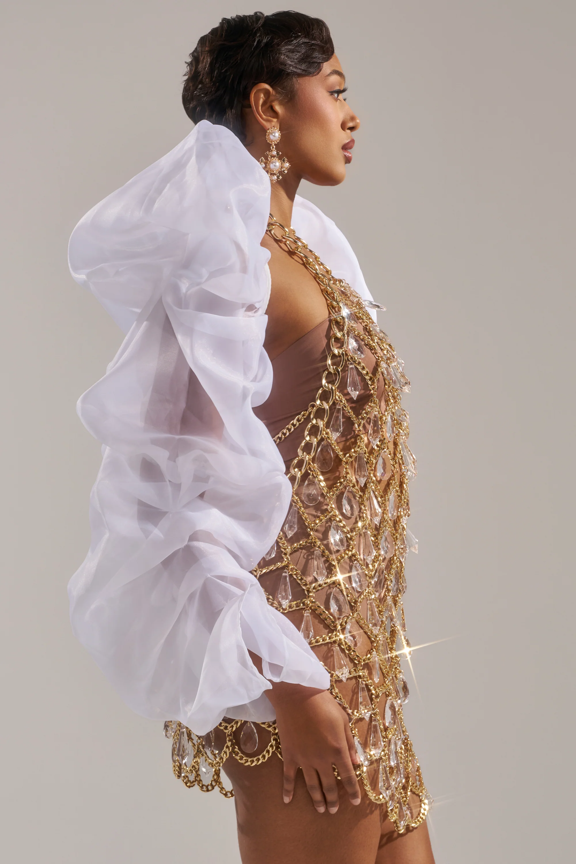 MAIN SQUEEZE ORGANZA SHRUG - Image 6