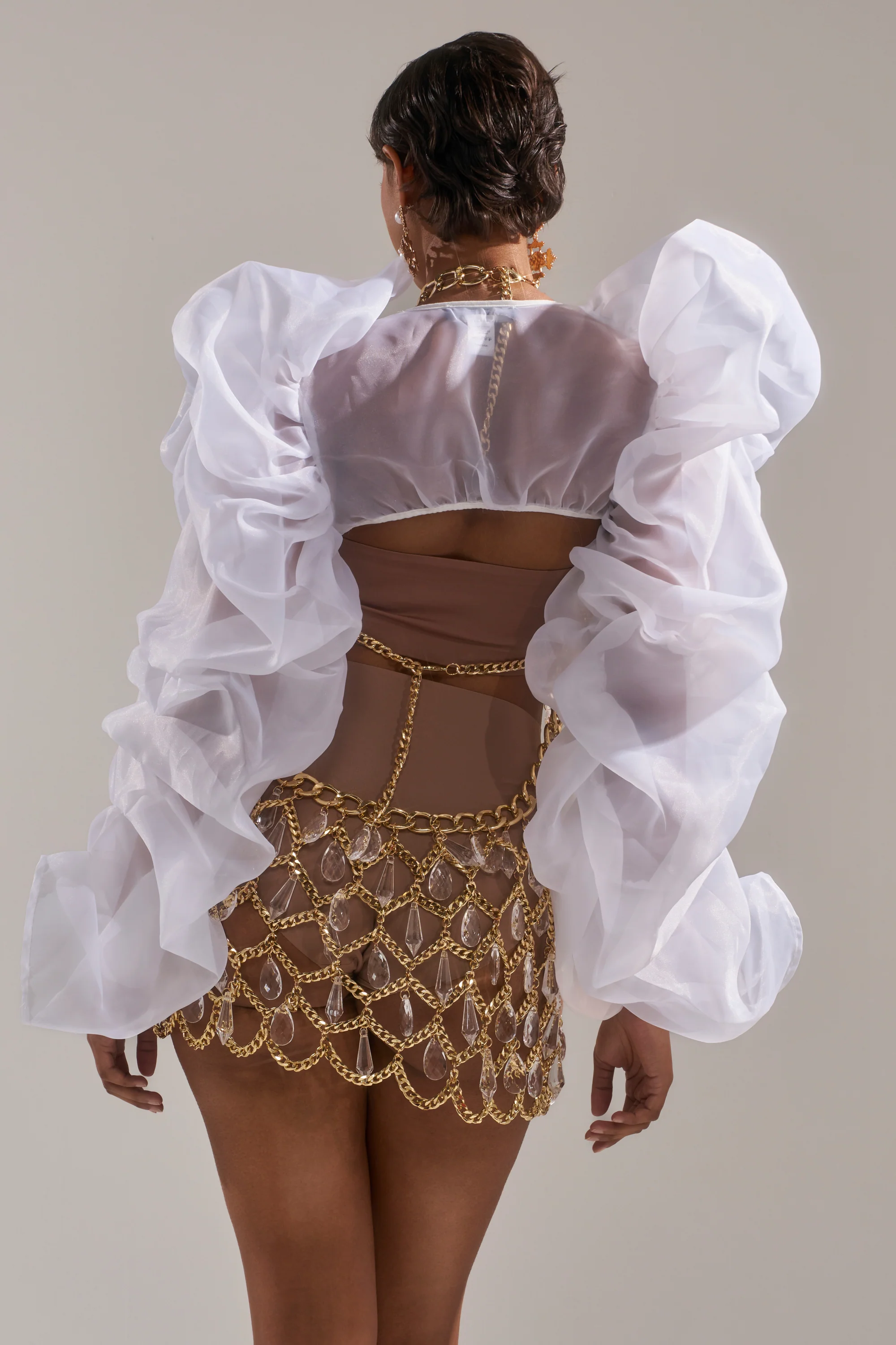 MAIN SQUEEZE ORGANZA SHRUG - Image 7