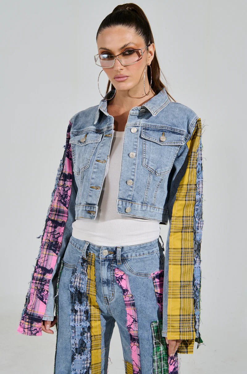 MAKING WAVES PATCHWORK DENIM JACKET - Image 2