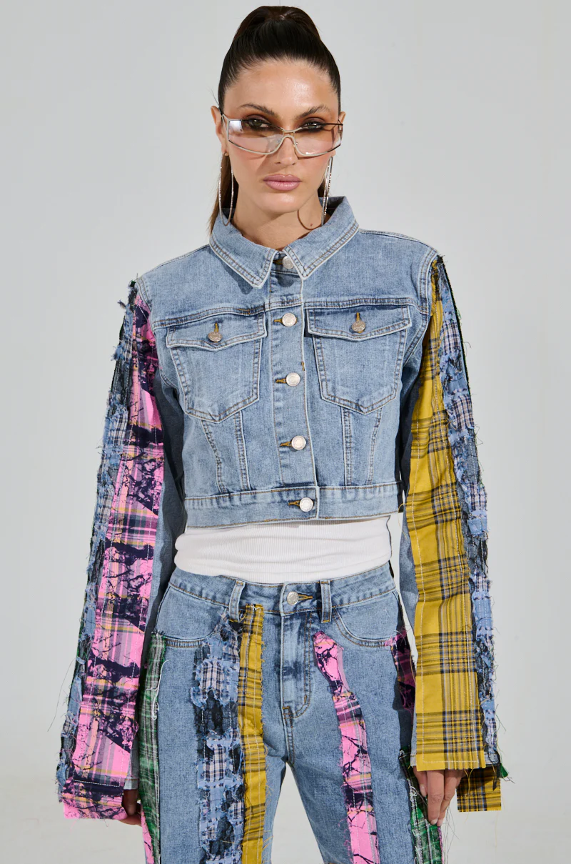 MAKING WAVES PATCHWORK DENIM JACKET - Image 3
