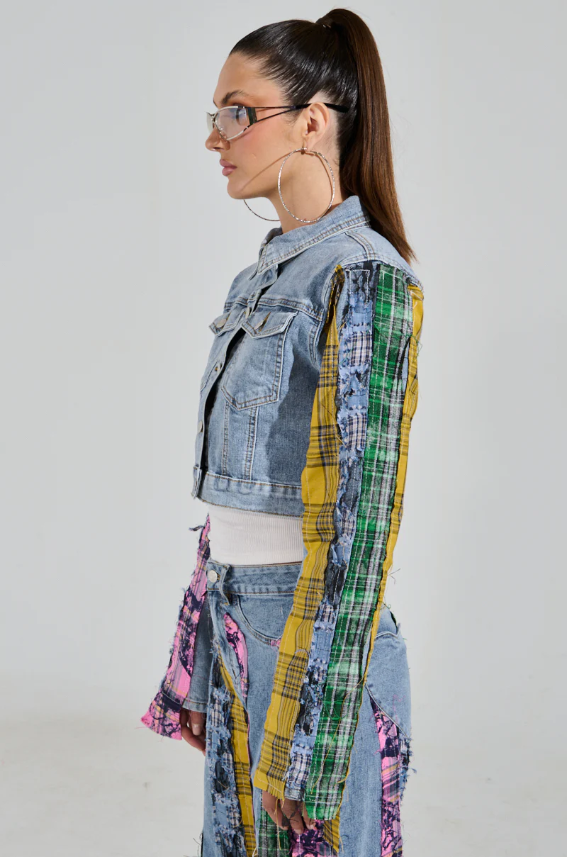 MAKING WAVES PATCHWORK DENIM JACKET - Image 4