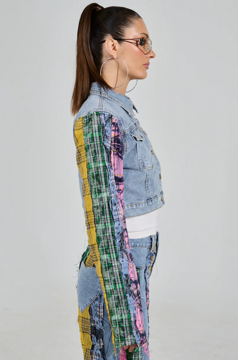 MAKING WAVES PATCHWORK DENIM JACKET - Image 5