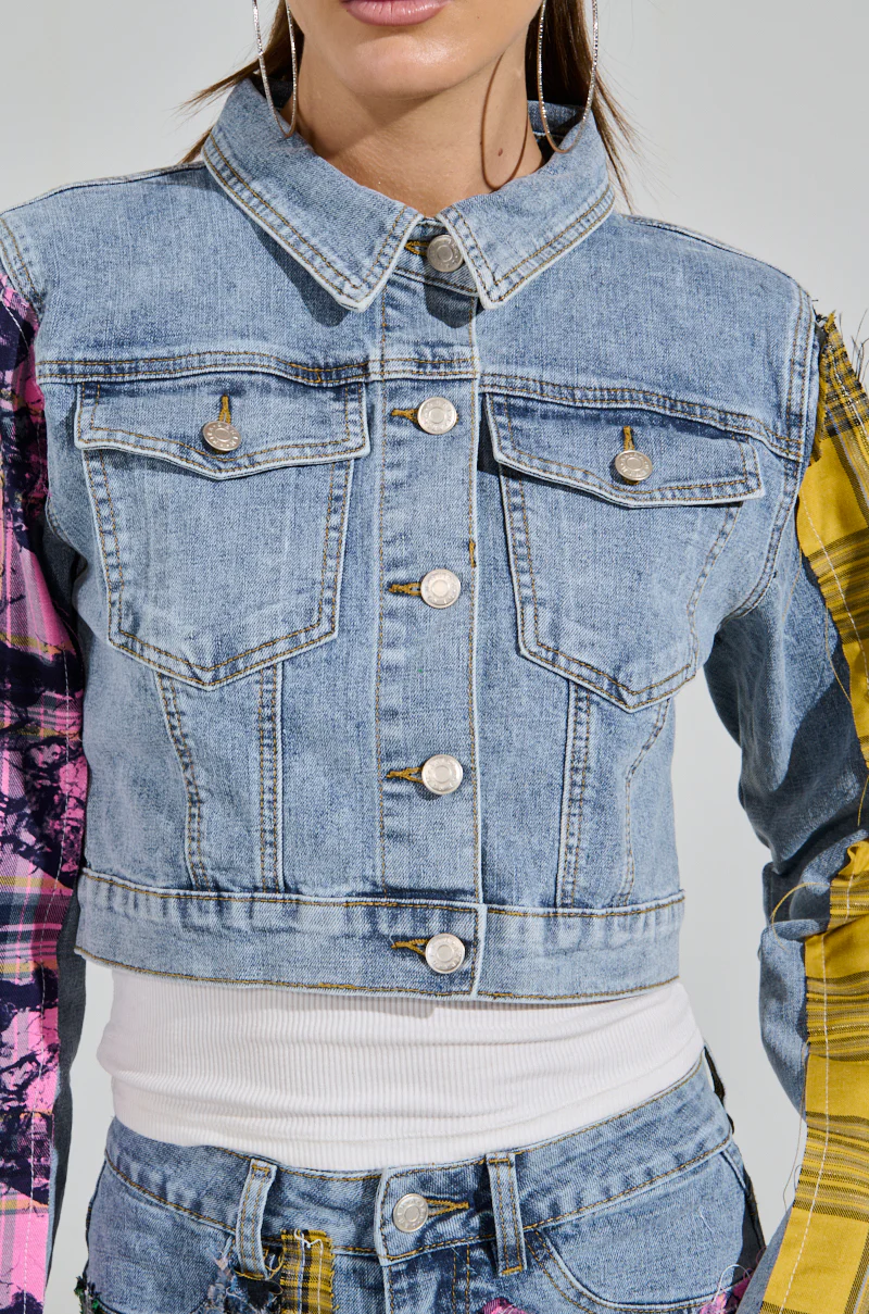 MAKING WAVES PATCHWORK DENIM JACKET - Image 9