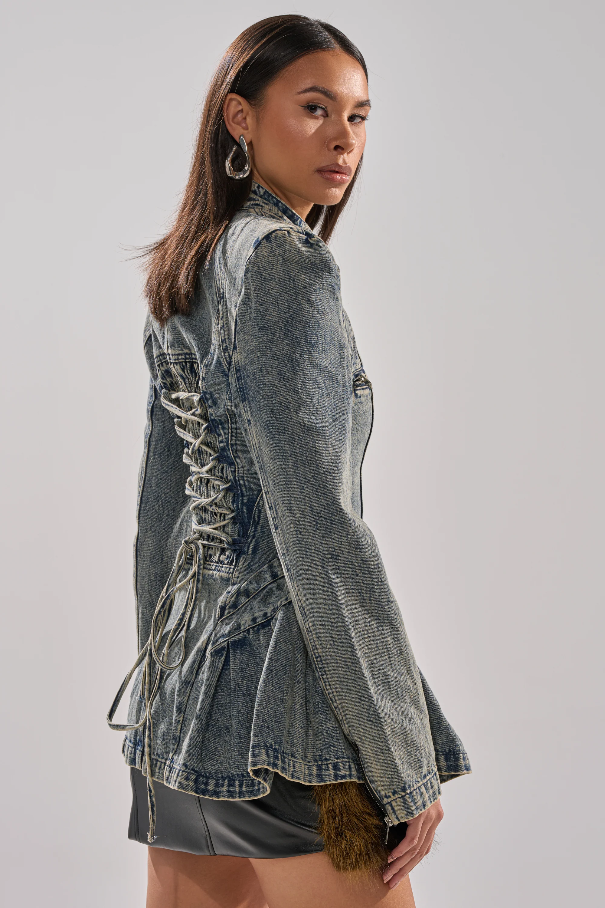 MALLORCA PEPLUM DENIM JACKET - Image 3