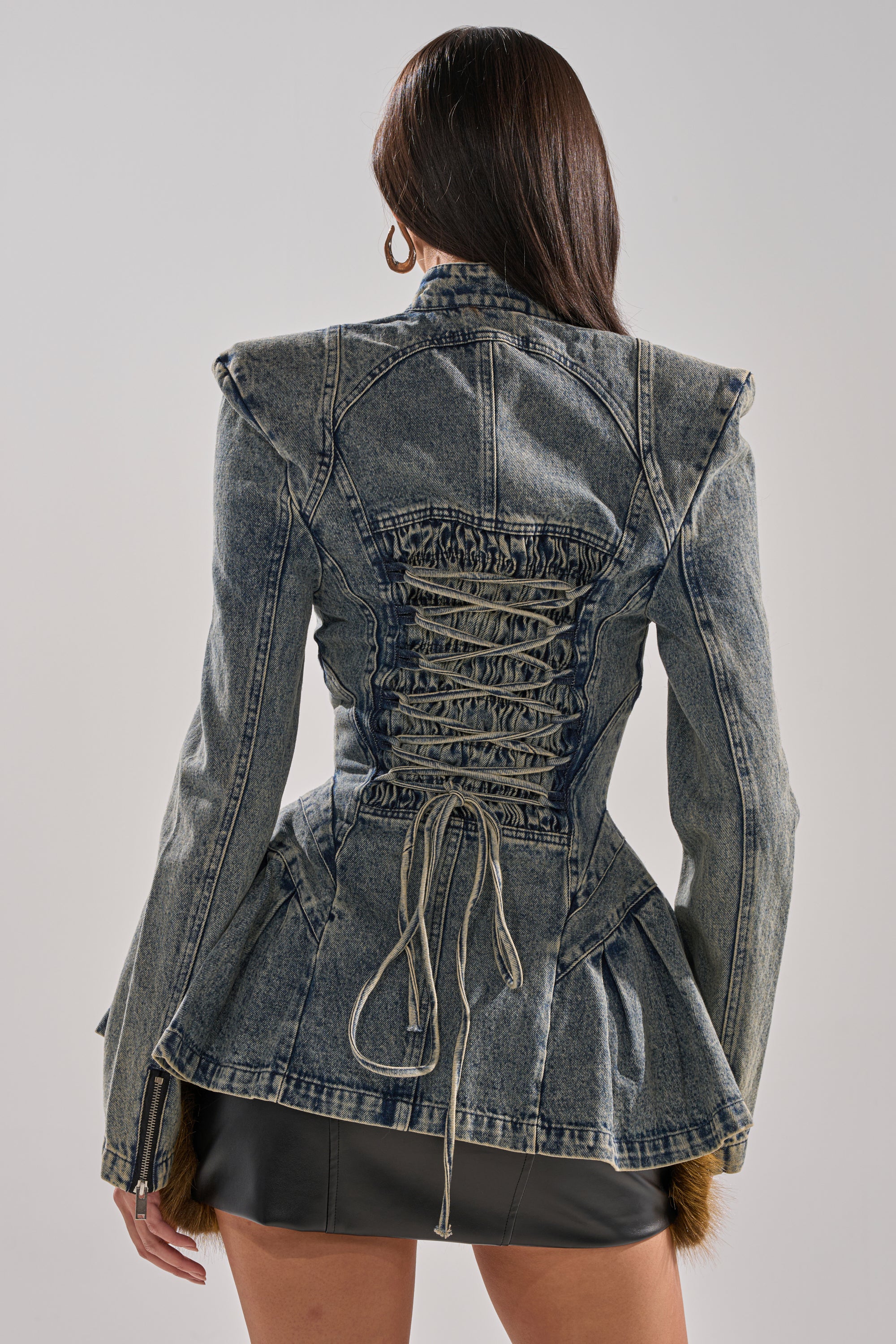 MALLORCA PEPLUM DENIM JACKET - Image 4