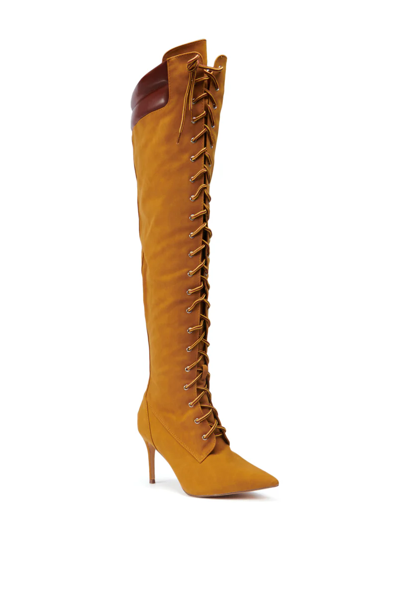 MANTRA SUEDE OVER THE KNEE BOOT IN BROWN - Image 5