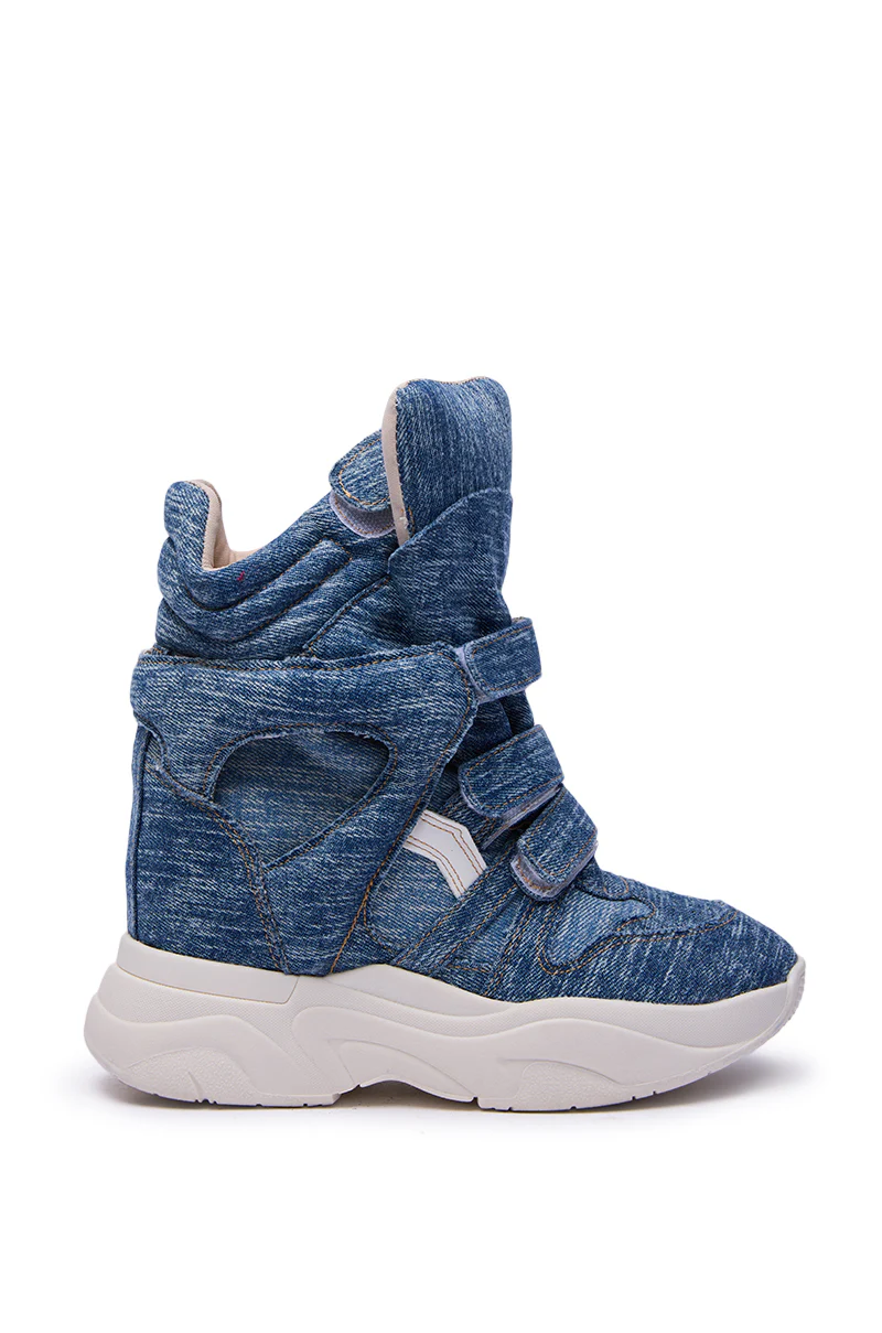 MARANTO DENIM WEDGE SNEAKER - Image 4