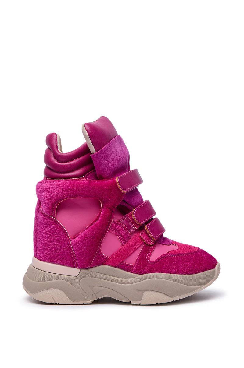 MARANTO FUCHSIA COLOR BLOCKED WEDGE SNEAKER - Image 4