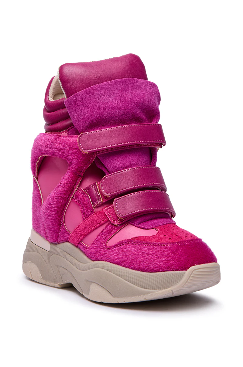 MARANTO FUCHSIA COLOR BLOCKED WEDGE SNEAKER - Image 5