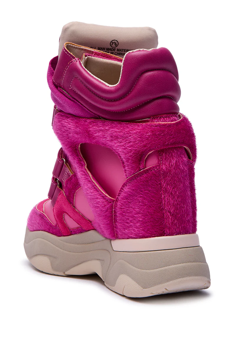 MARANTO FUCHSIA COLOR BLOCKED WEDGE SNEAKER - Image 6