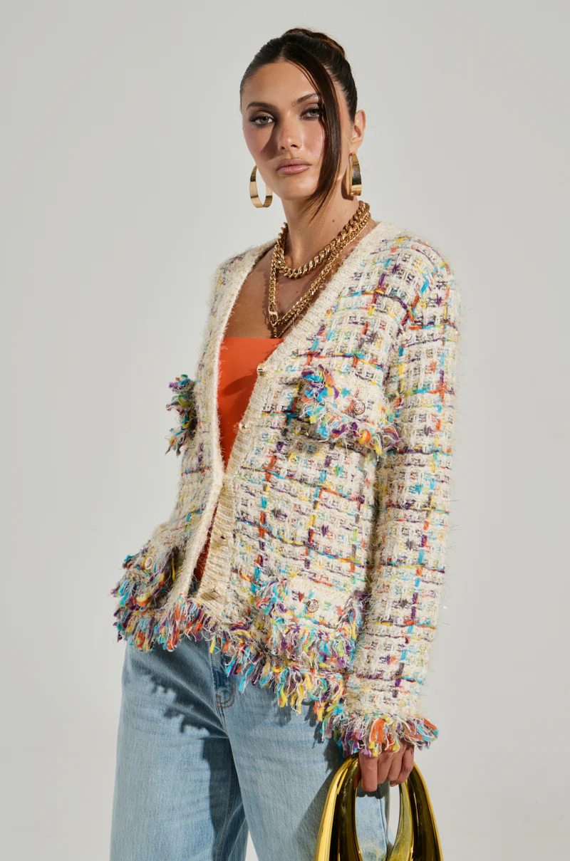 MARGARET BUTTON DOWN CARDIGAN IN CREAM - Image 2