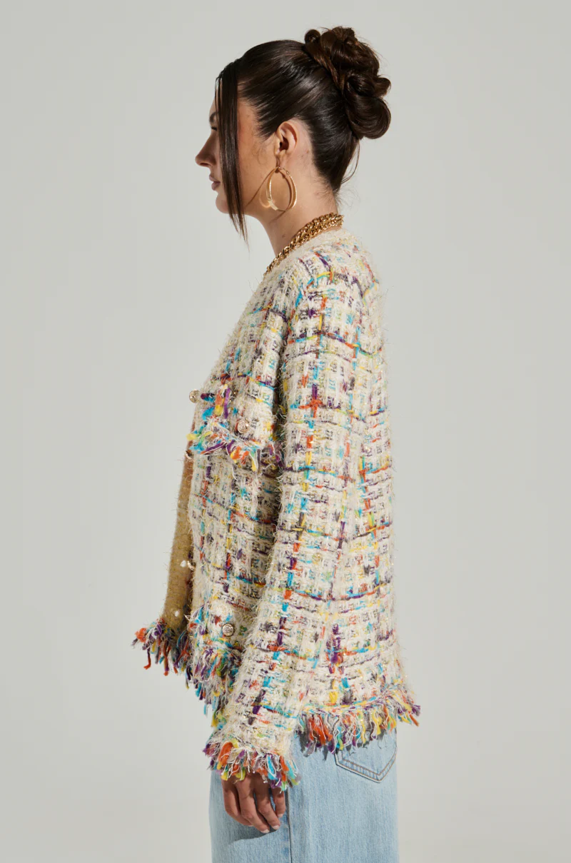 MARGARET BUTTON DOWN CARDIGAN IN CREAM - Image 4