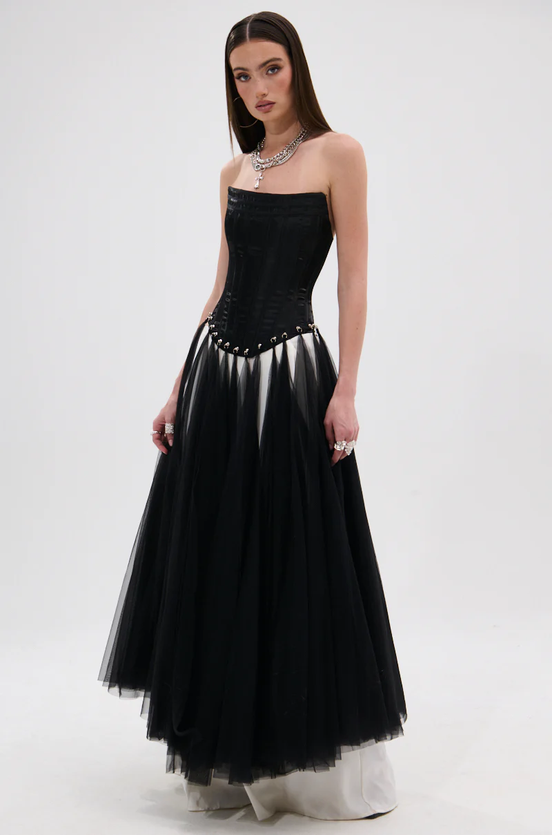 MARRIED TO THE GAME CORSET TOP IN BLACK
