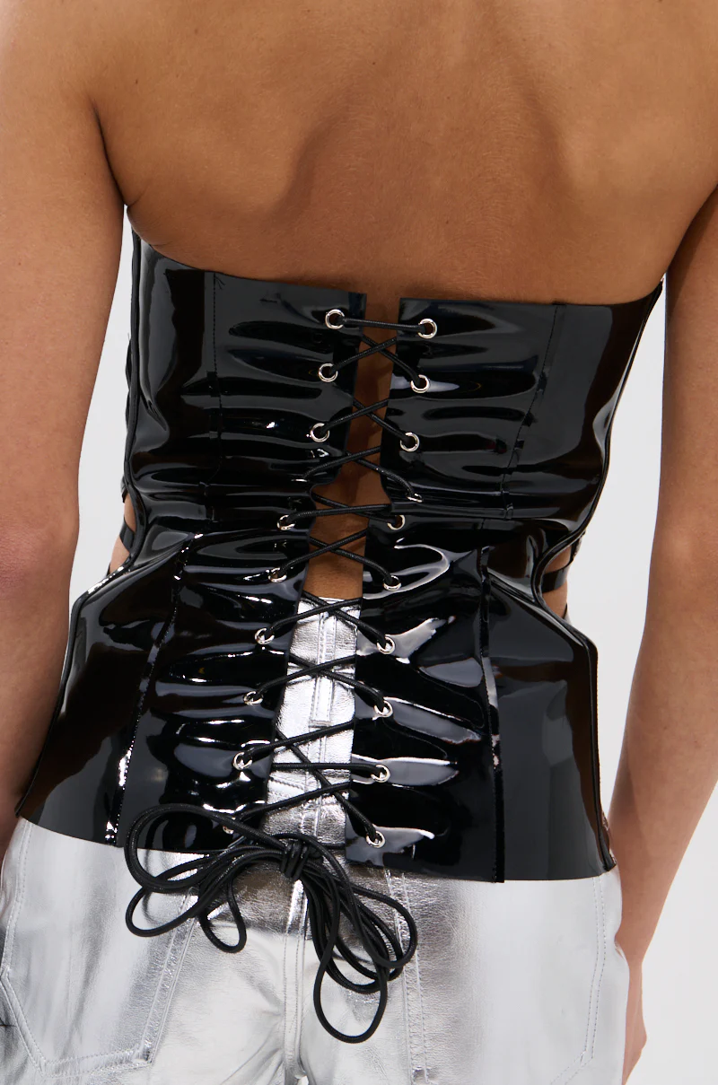 MATRIX CUTOUT VINYL CORSET TOP - Image 10