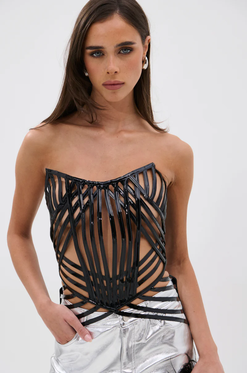 MATRIX CUTOUT VINYL CORSET TOP - Image 2