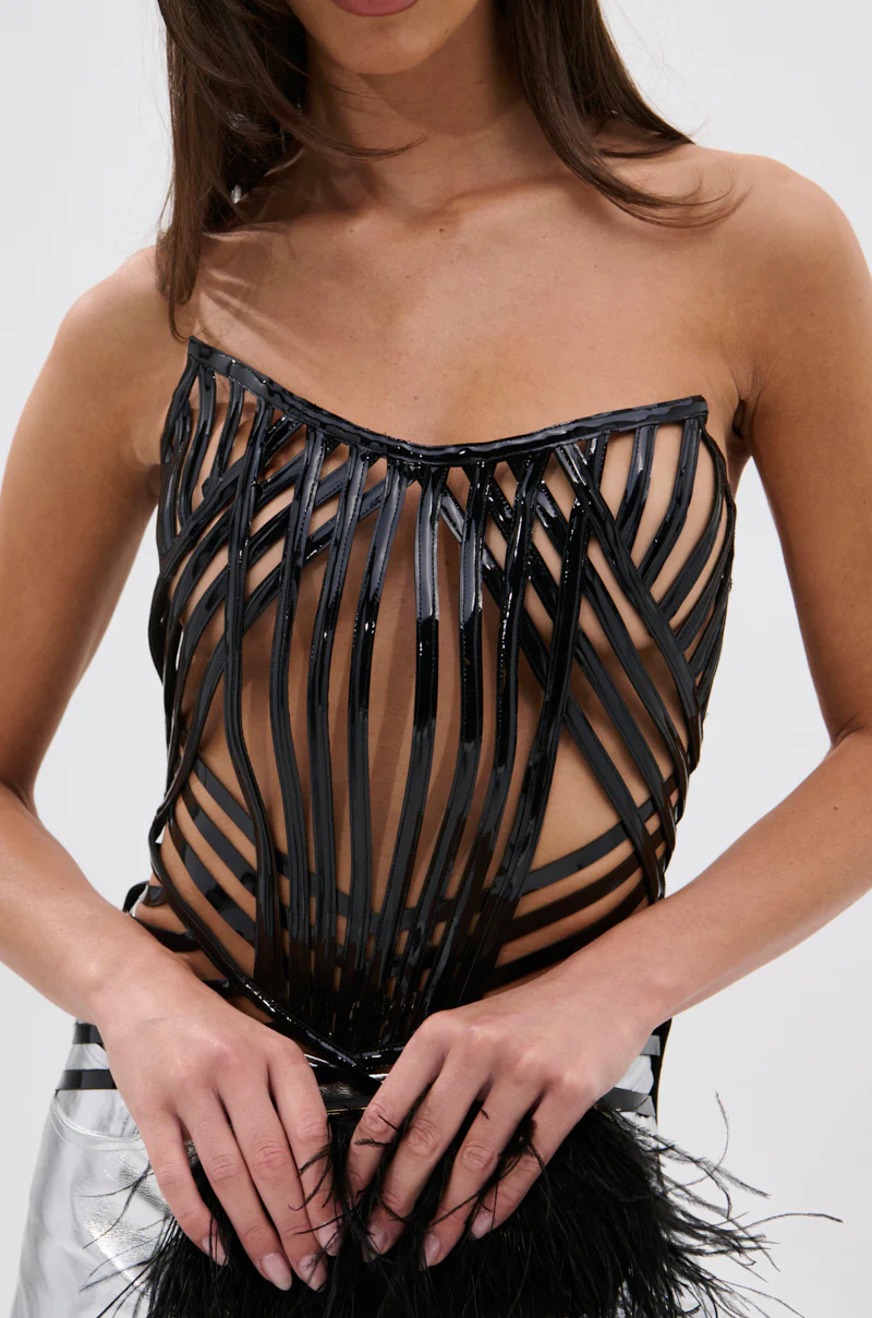 MATRIX CUTOUT VINYL CORSET TOP - Image 9