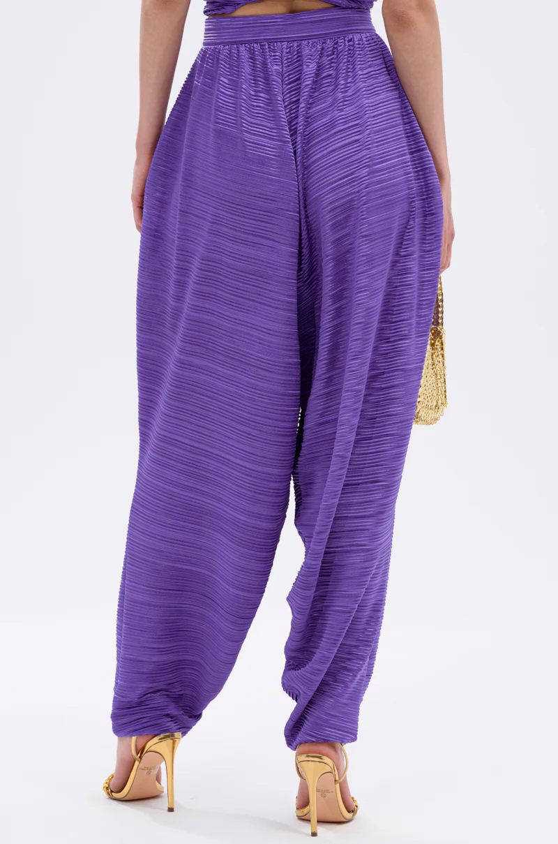 MAYAH WIDE LEG PLISSE PANT IN PURPLE - Image 5