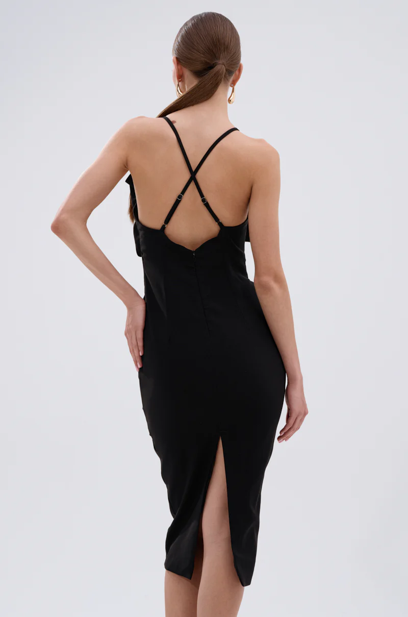 MAYBE SOMEDAY MIDI DRESS WITH FLOWER APPLIQUE - Image 4