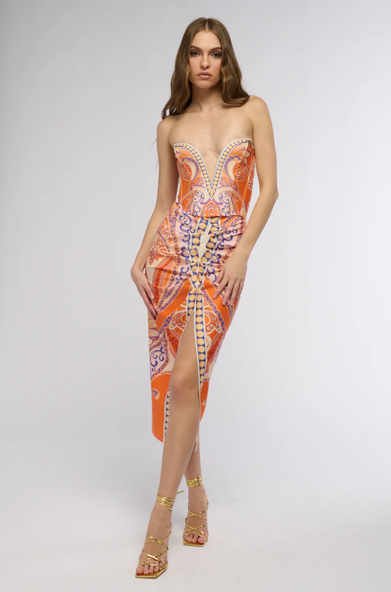 MEET AT SUNSET CORSET AND MIDI SKIRT MATCHING SET - Image 10
