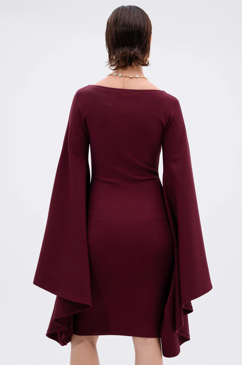 MEET ME IN THE BALLROOM MIDI DRESS IN BURGUNDY - Image 7