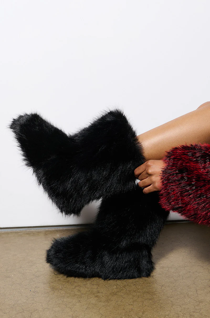 MELANIE BLACK FURRY BOOTIE - Image 4