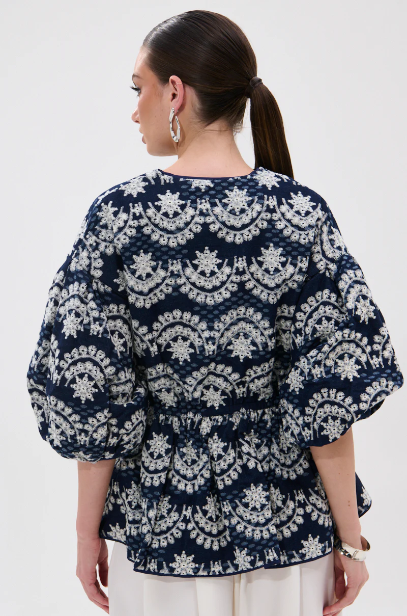 MELODY DENIM EYELET BLOUSE - Image 5