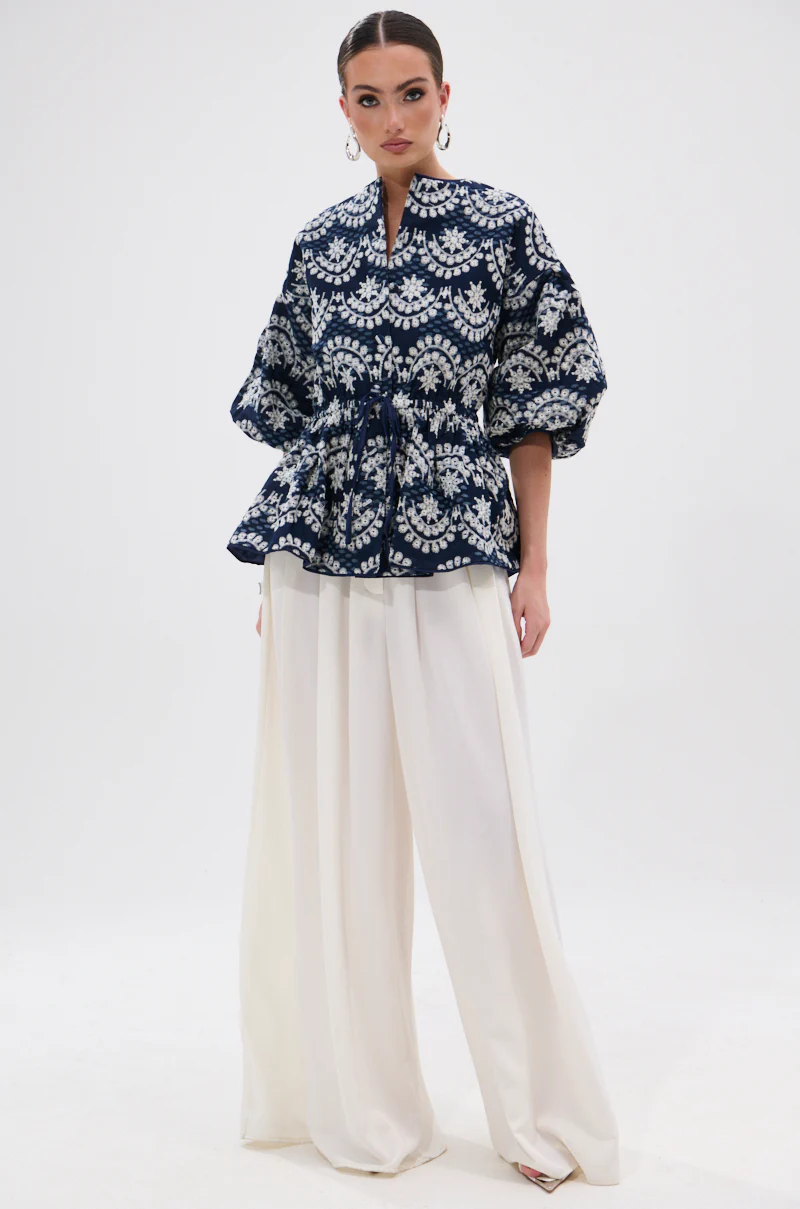 MELODY DENIM EYELET BLOUSE - Image 6