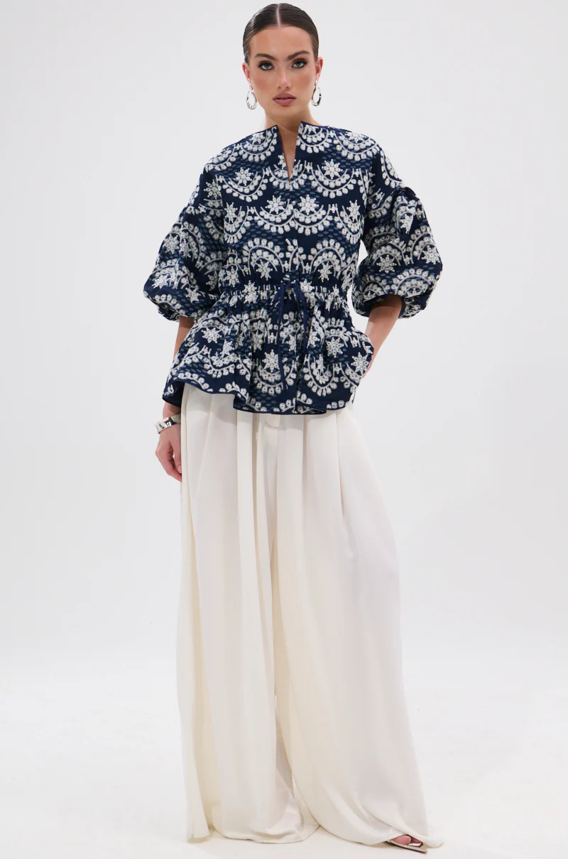 MELODY DENIM EYELET BLOUSE - Image 7