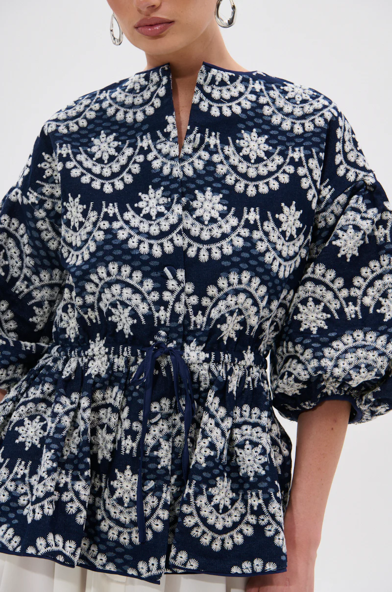 MELODY DENIM EYELET BLOUSE - Image 8