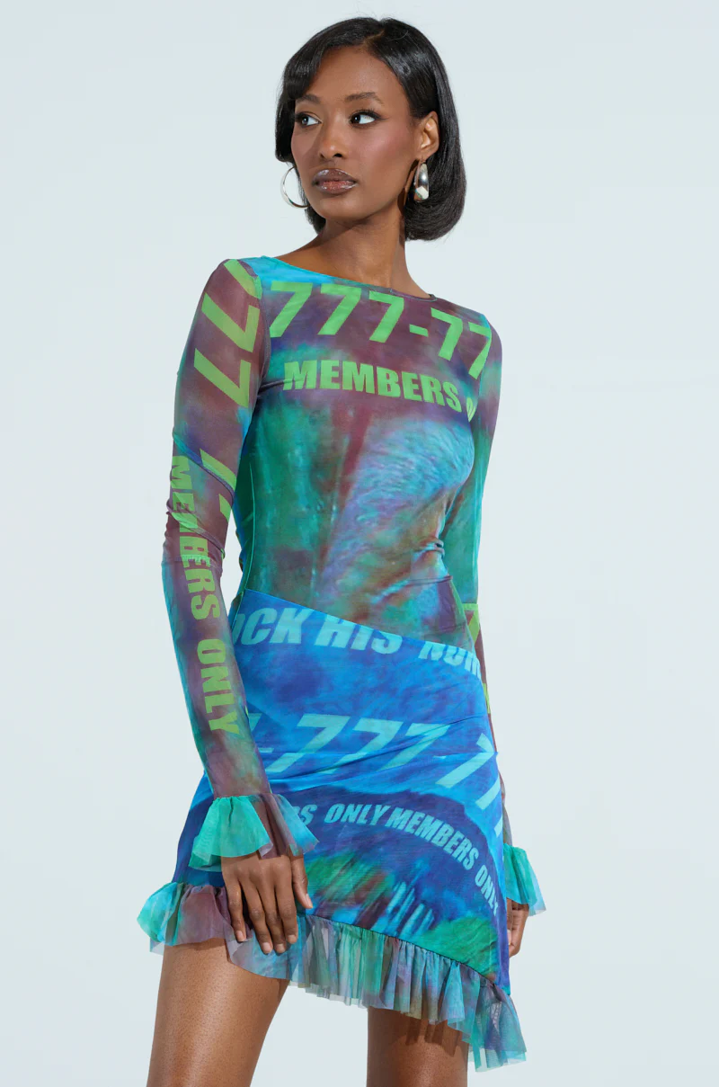 MEMBERS ONLY PRINTED MINI DRESS - Image 2