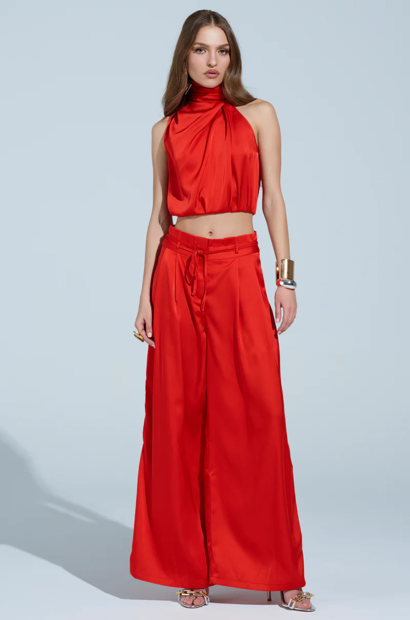 MEREDITH BLAKE SATIN MOCK NECK TOP - Image 6