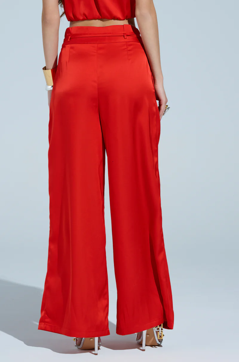 MEREDITH BLAKE SATIN WIDE LEG PANT - Image 4