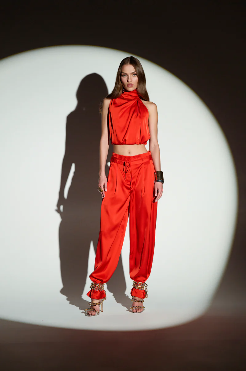 MEREDITH BLAKE SATIN WIDE LEG PANT - Image 7
