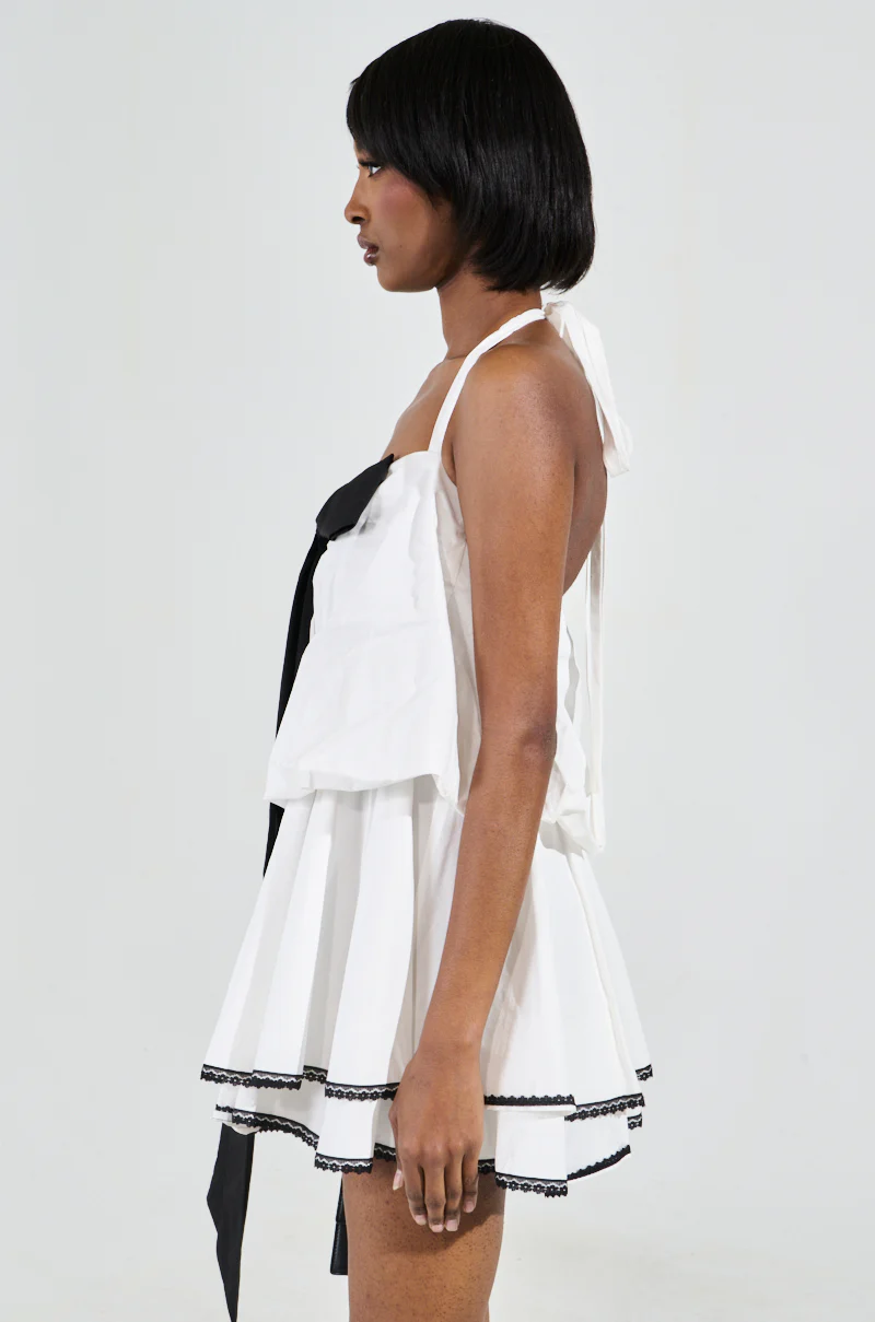 MIA POPLIN MINI DRESS WITH BOW - Image 6