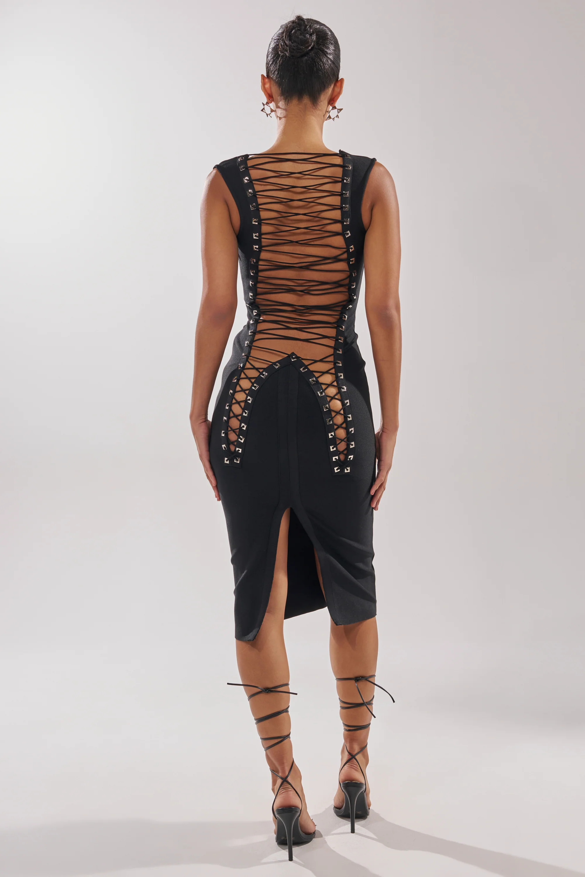 MIDNIGHT LACES CORSET MIDI DRESS - Image 6