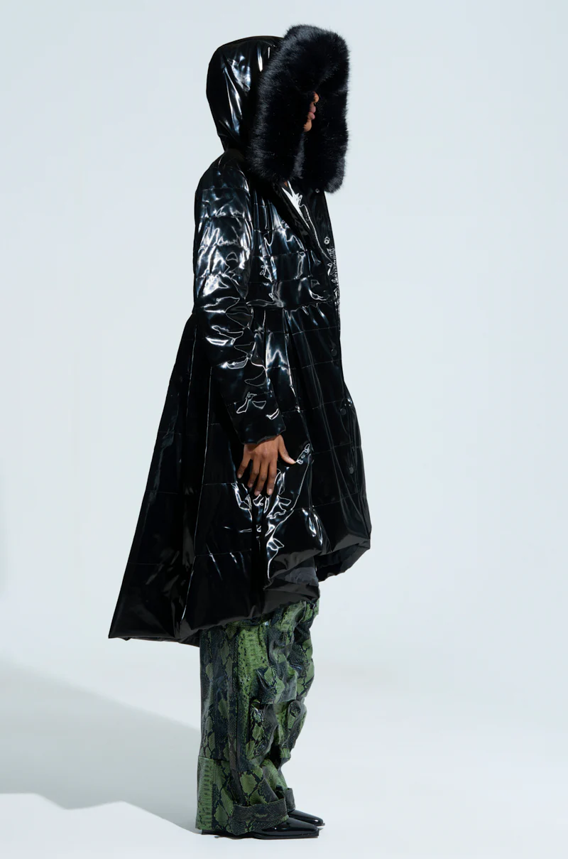 MIDTOWN LIQUID VELVET PEPLUM COAT - Image 6