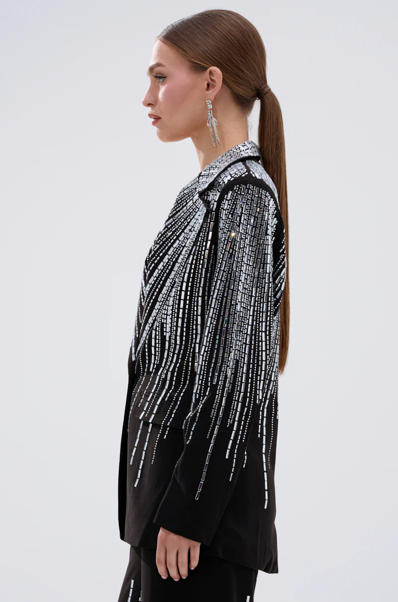 MILA EMBELLISHED BLAZER IN BLACK - Image 3
