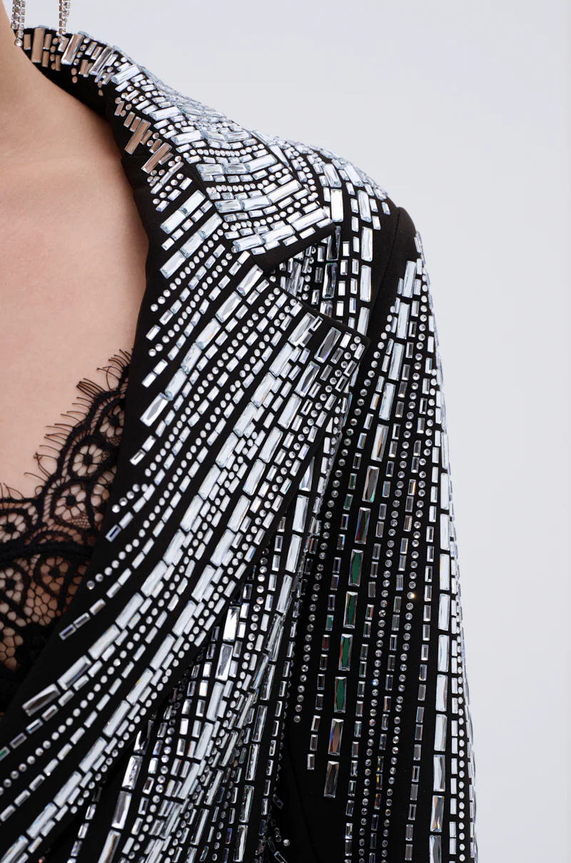 MILA EMBELLISHED BLAZER IN BLACK - Image 7