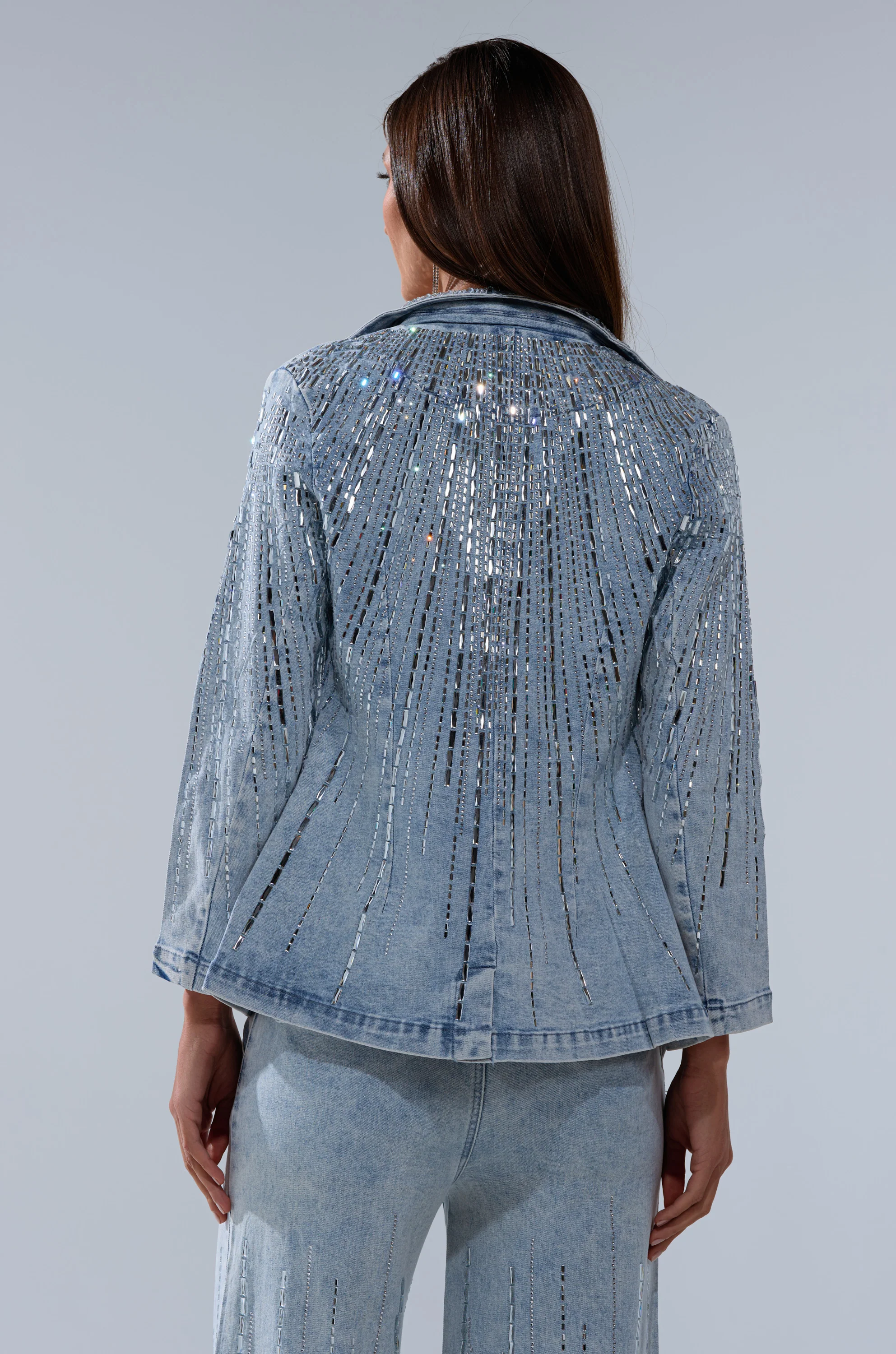 MILA EMBELLISHED BLAZER IN DENIM - Image 6
