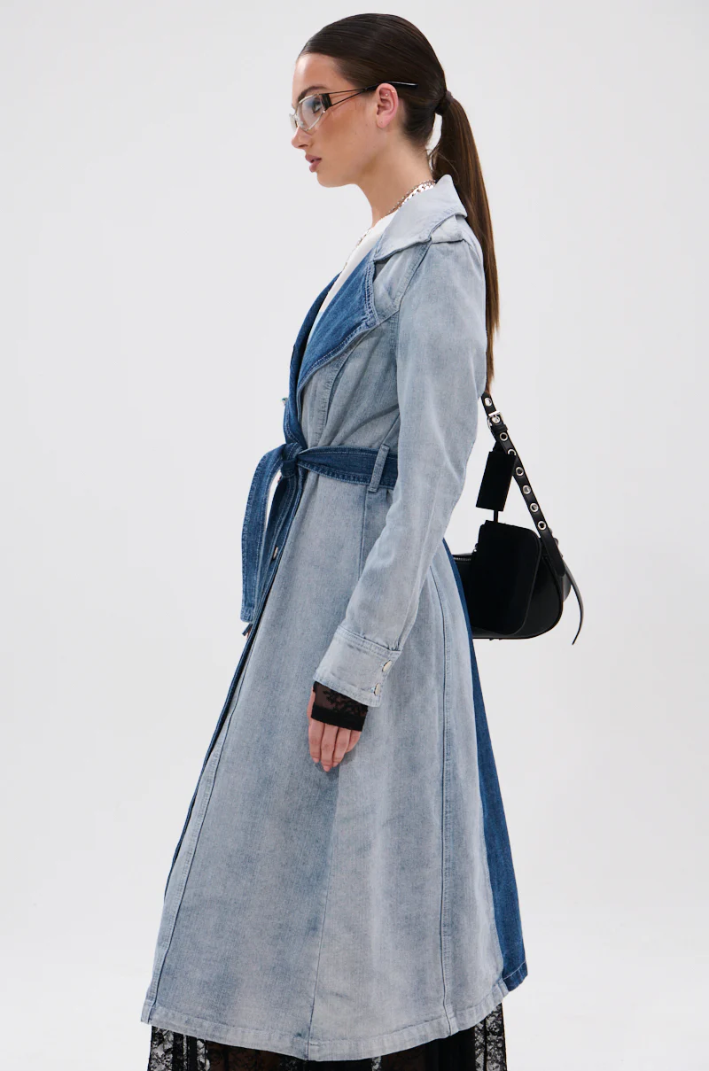 MILA PATCH DENIM TRENCH - Image 4