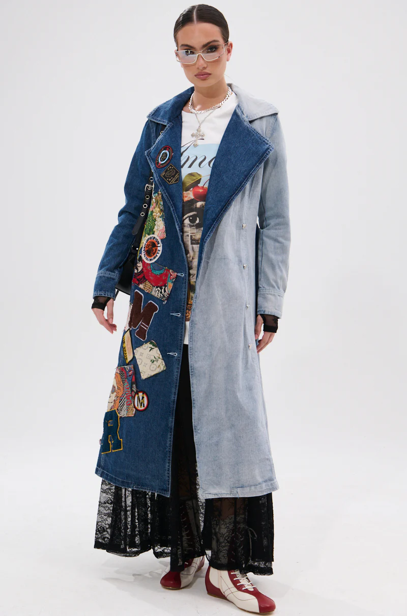 MILA PATCH DENIM TRENCH - Image 7