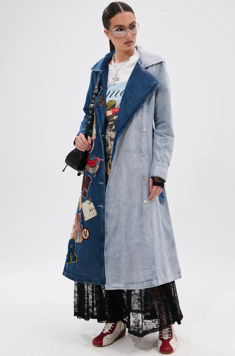 MILA PATCH DENIM TRENCH - Image 8