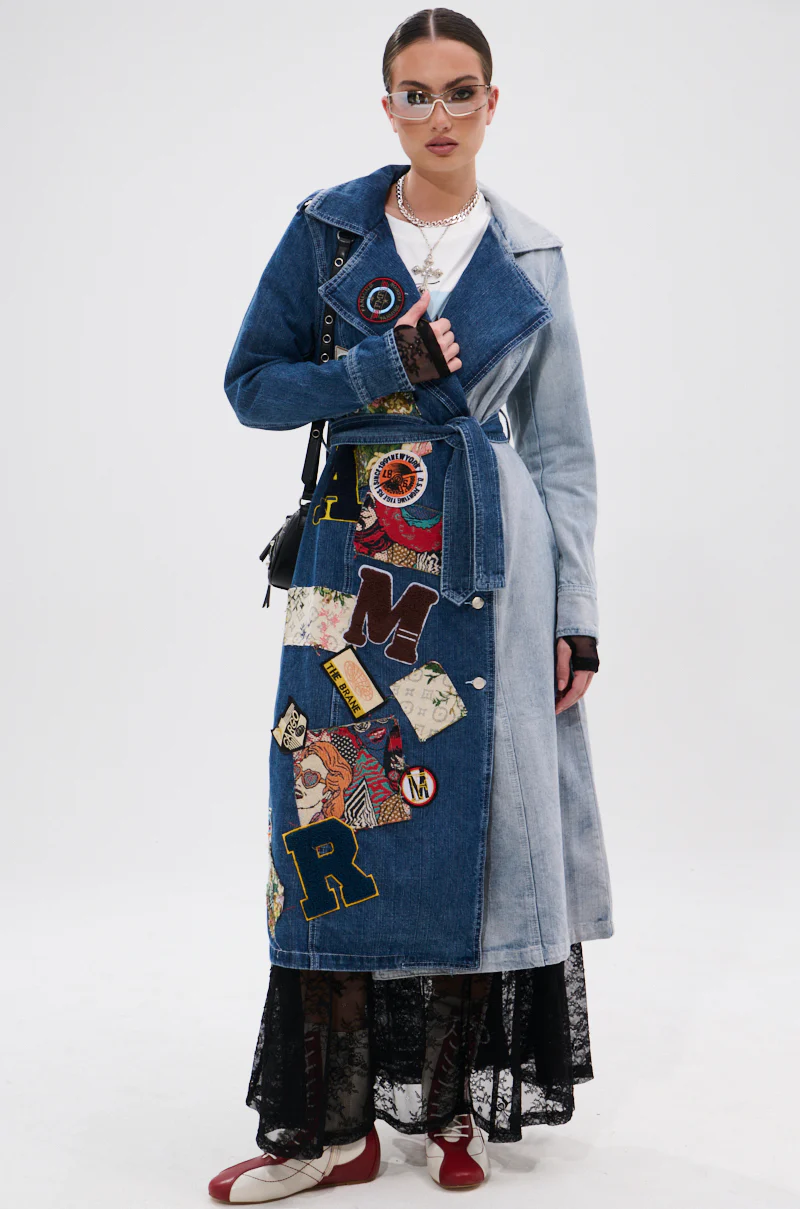 MILA PATCH DENIM TRENCH - Image 9