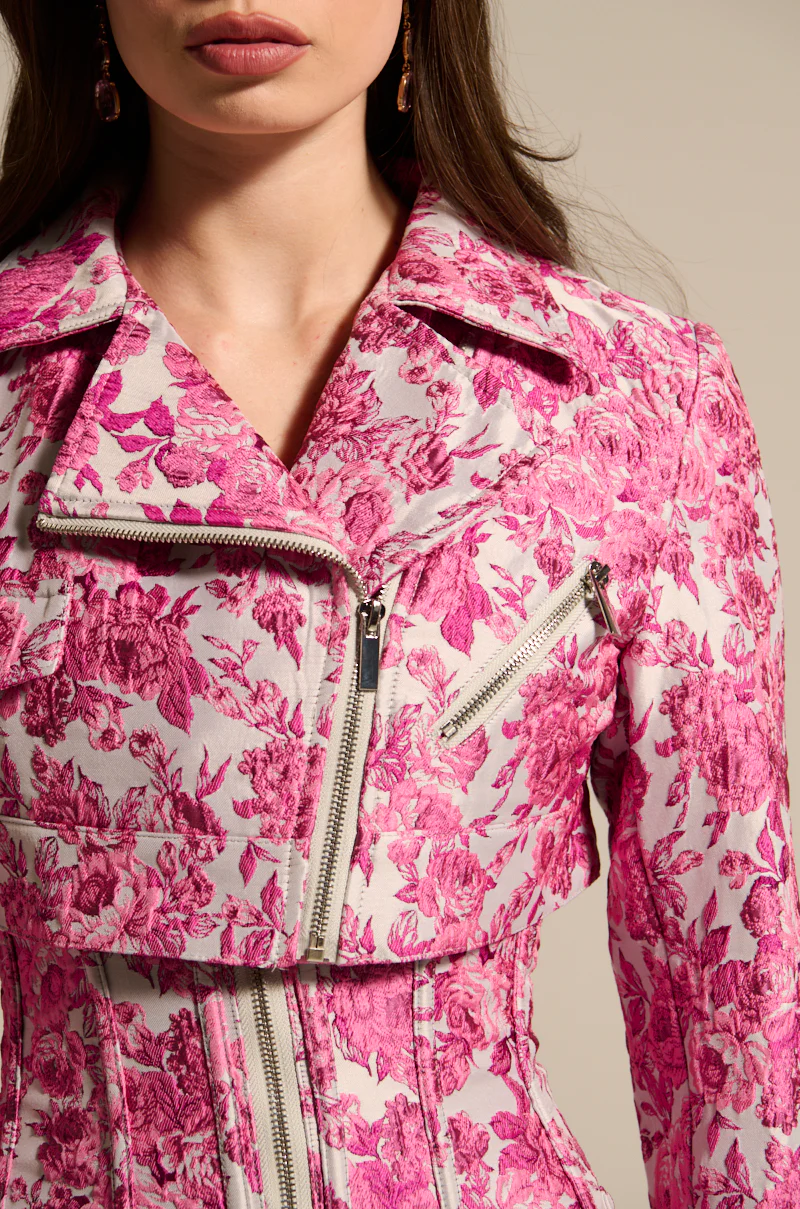 MILEY JACQUARD CROPPED MOTO - Image 9